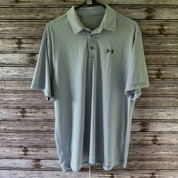 Under Armour‎ Men's Loose Heat Gear Short-Sleeved Polo Shirt Size L - Picture 1 of 6